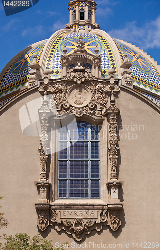 Image of California Dome from Gardens in Balboa Park