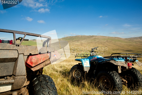 Image of ATV quad bikes on Snowdonia mountain