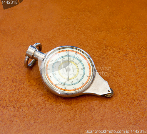 Image of Old Map Measurer on leather desk