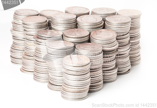 Image of Stacks of pure silver coins