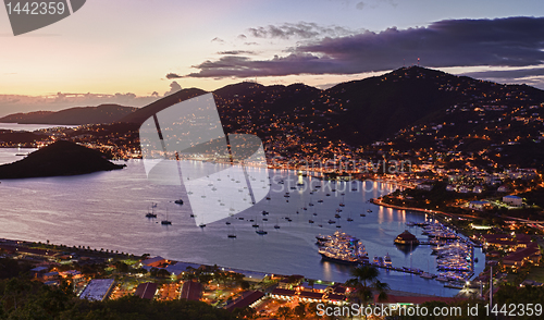 Image of Town of Charlotte Amalie and  Harbor