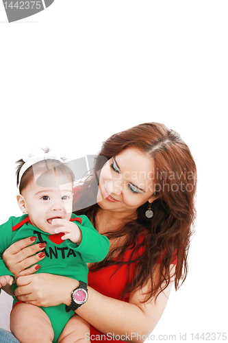 Image of Mother and daughter on first christmas together