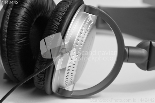 Image of Closeup of a stereo headphone