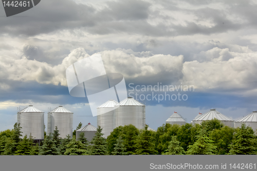 Image of Grain storage bins in rural Saskatchewan