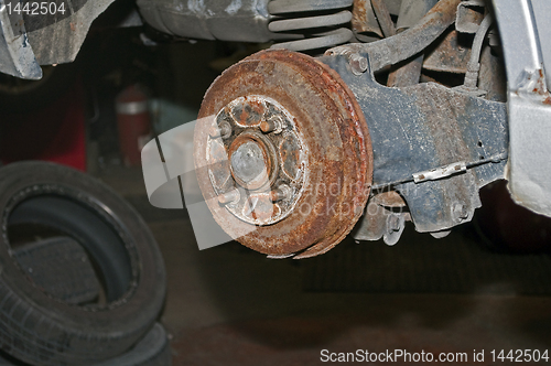 Image of Rusty brake disc.