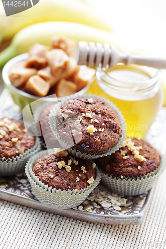 Image of muffins with banana and toffee