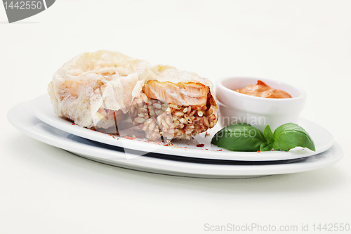 Image of salmon with rice