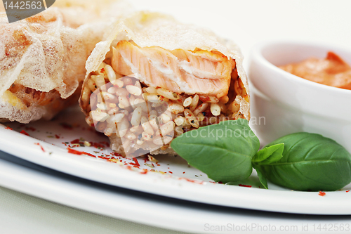 Image of salmon with rice