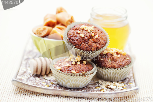 Image of muffins with banana and toffee