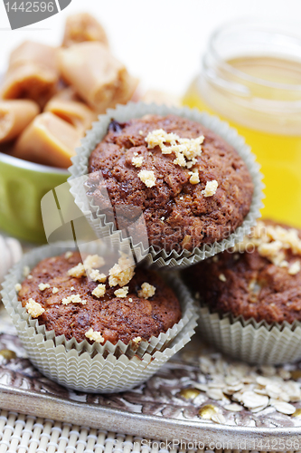 Image of muffins with banana and toffee