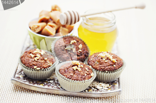 Image of muffins with banana and toffee