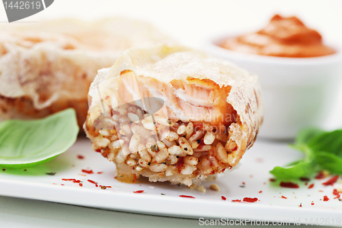 Image of salmon with rice