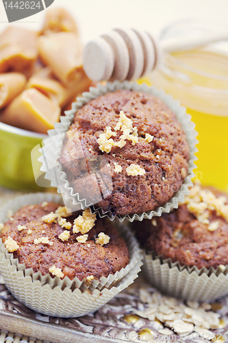 Image of muffins with banana and toffee