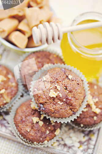 Image of muffins with banana and toffee