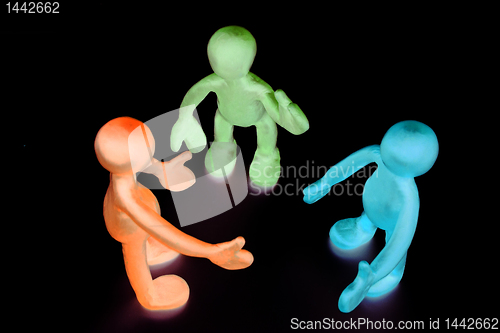 Image of Look on shaded plasticine puppets on black background