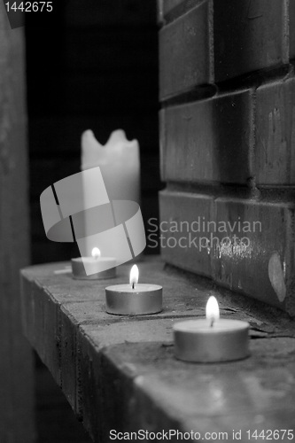 Image of White black foto maded  about candles