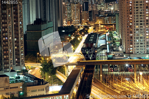 Image of Hong Kong downtown at night 