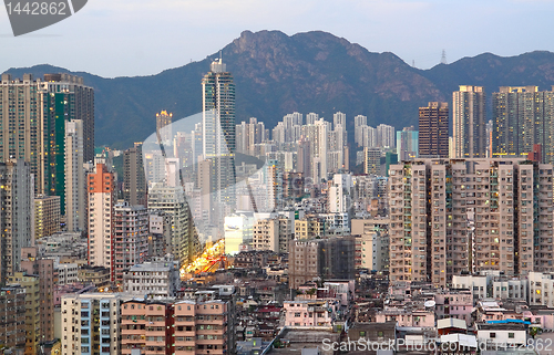 Image of public building under the lion mountain, landmark of hong kong