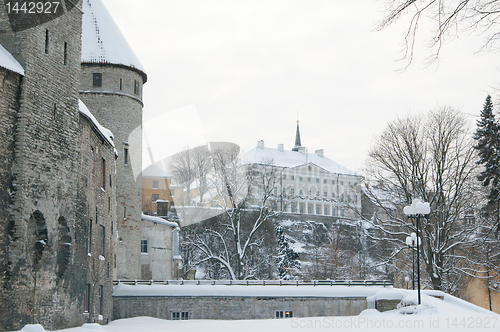 Image of View of an old city in Tallinn. Estonia