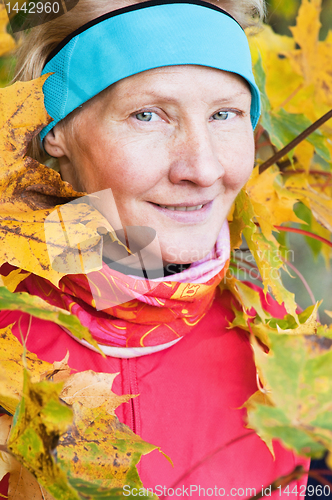 Image of Autumn portrait of the sports woman