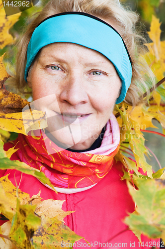 Image of Autumn portrait of the sports woman