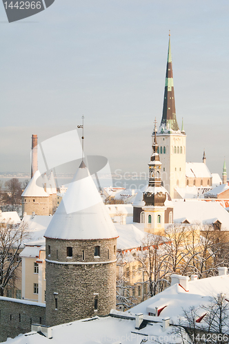 Image of View of an old city in Tallinn. Estonia