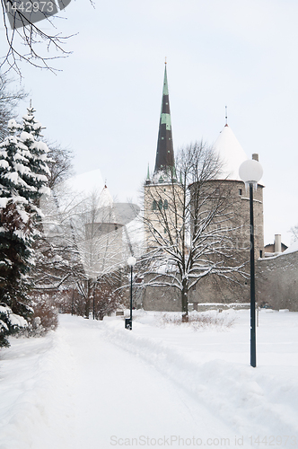 Image of View of an old city in Tallinn. Estonia