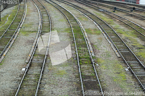 Image of Railway rails leaving in a distance