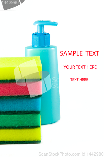Image of Washing-up liquid and sponges