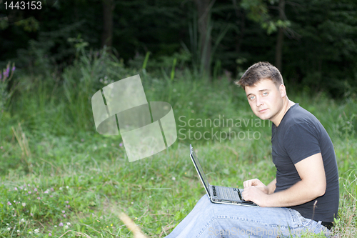 Image of The young man laptop