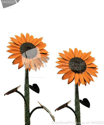 Image of metal sunflowers