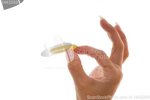 Image of holding a condom