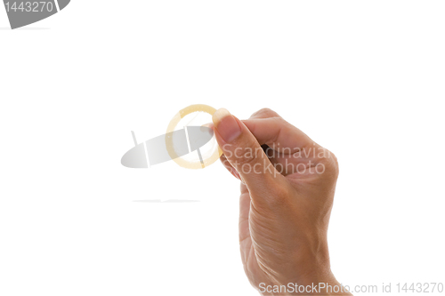 Image of holding a condom