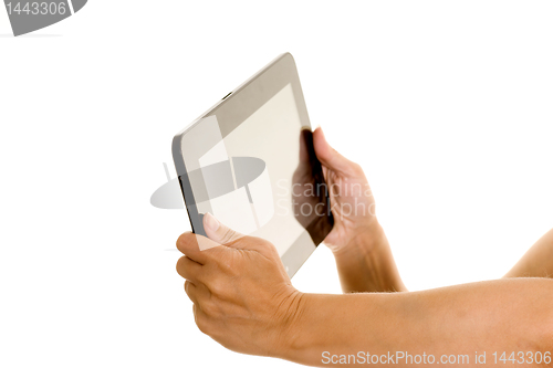Image of holding a tablet computer