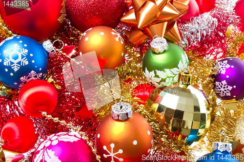 Image of christmas balls and tinsel