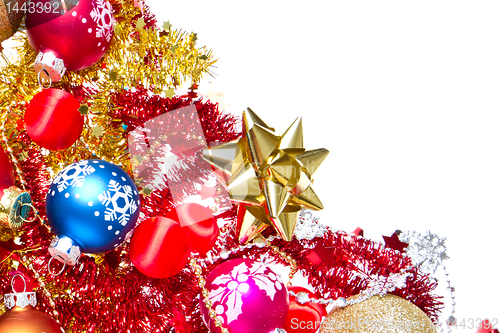 Image of christmas balls and tinsel