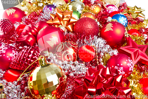 Image of christmas balls and tinsel