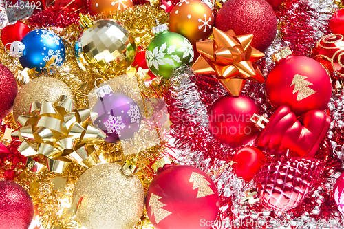 Image of christmas balls and tinsel