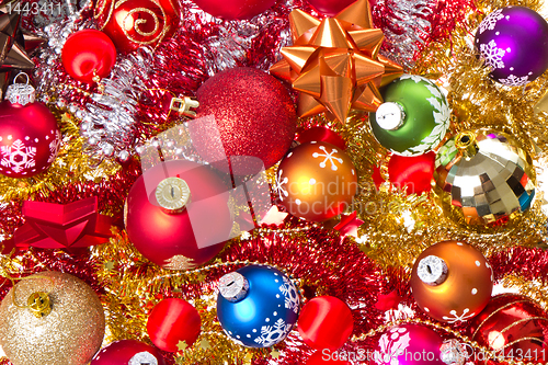 Image of christmas balls and tinsel