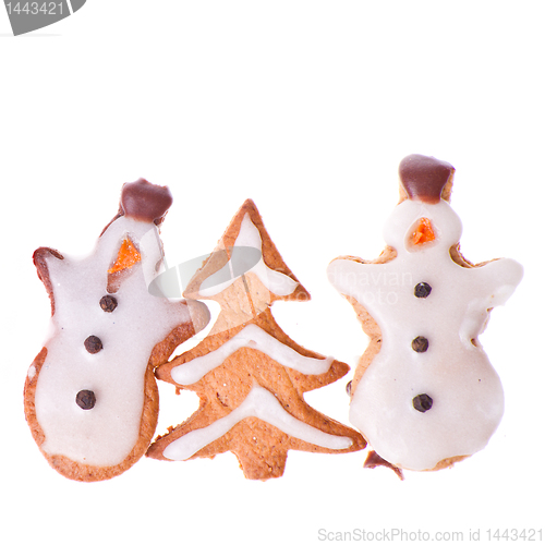 Image of ginger snowmen with christmas decoration