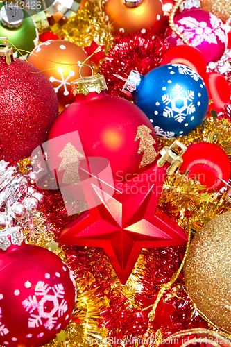 Image of christmas balls and tinsel