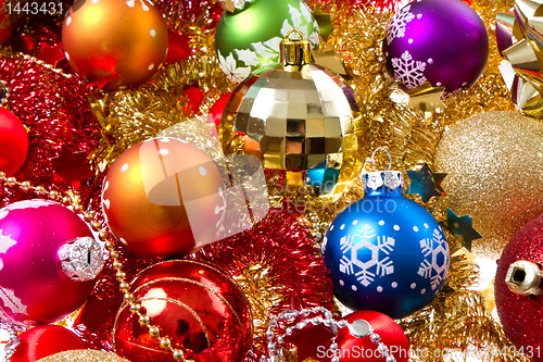 Image of christmas balls and tinsel