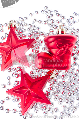 Image of christmas decoration with tinsel