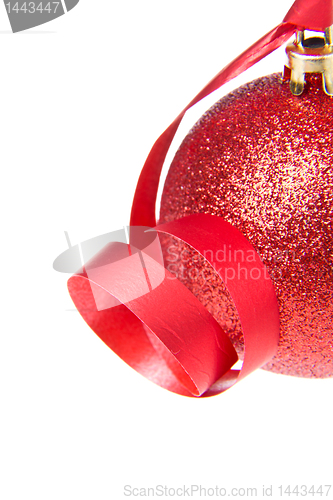 Image of christmas ball with ribbon