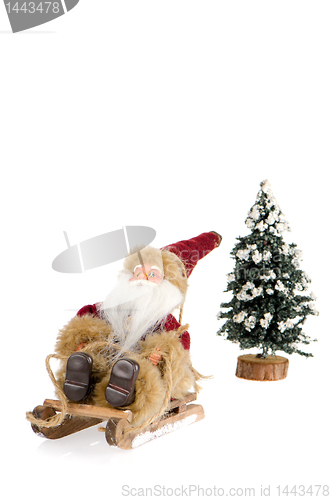 Image of Miniature of Santa Claus on sleigh