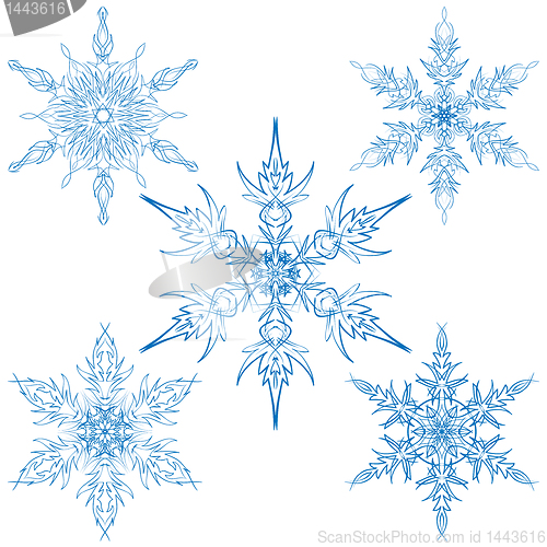 Image of vector set of snowflakes