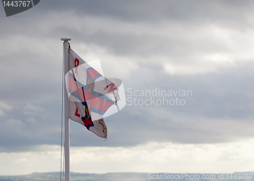 Image of RLNI Flag on cloudy day