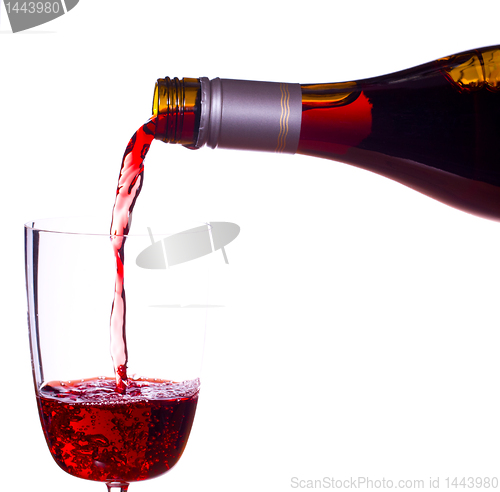 Image of Red wine being poured into glass