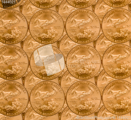 Image of Stack of golden eagle coins