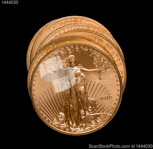 Image of Stack of golden eagle coins